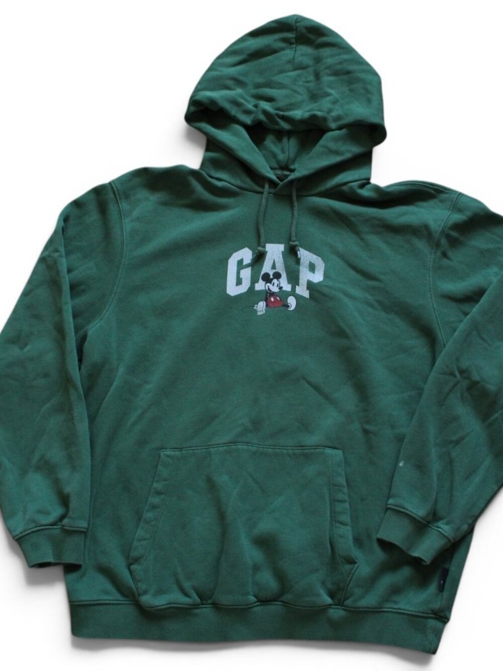GAP x Disney Mens Green Mickey Mouse Hoodie Large Soft Pullover